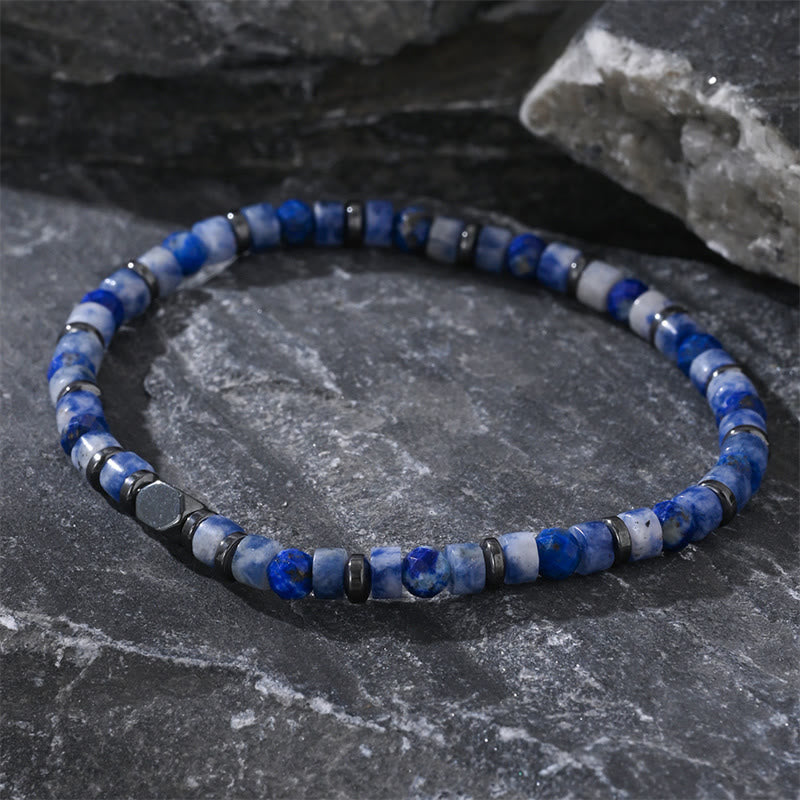 Buddha Stone Sodalite Hematite Blue Aventurine Intuition Bracelet