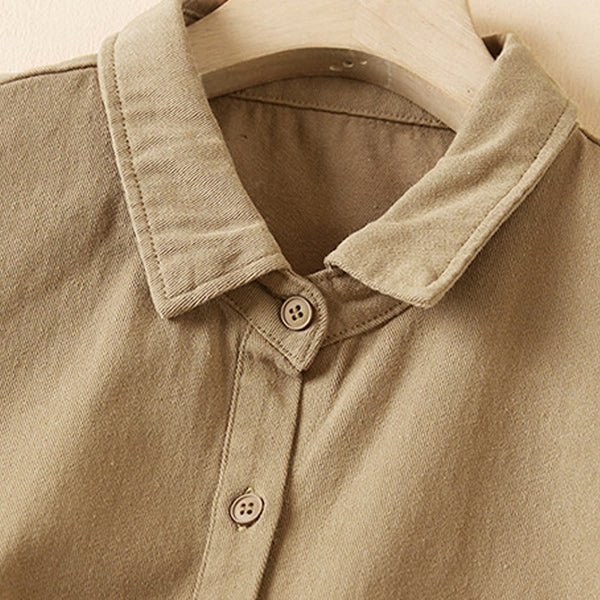 Buddha Stones Fall Irregular Design Long Sleeve Women's Cotton Linen Lapel Jacket With Pockets