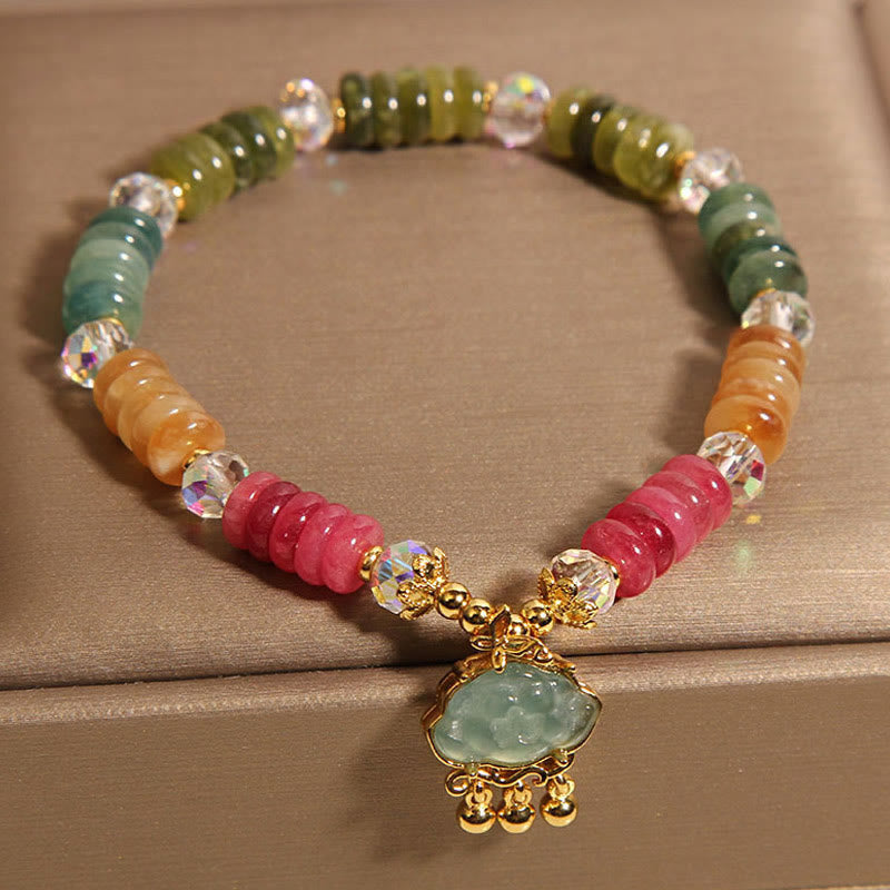 Buddha Stones Colorful Abacus Beads Auspicious Cloud Tourmaline Positive Bracelet