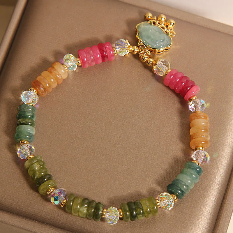 Buddha Stones Colorful Abacus Beads Auspicious Cloud Tourmaline Positive Bracelet