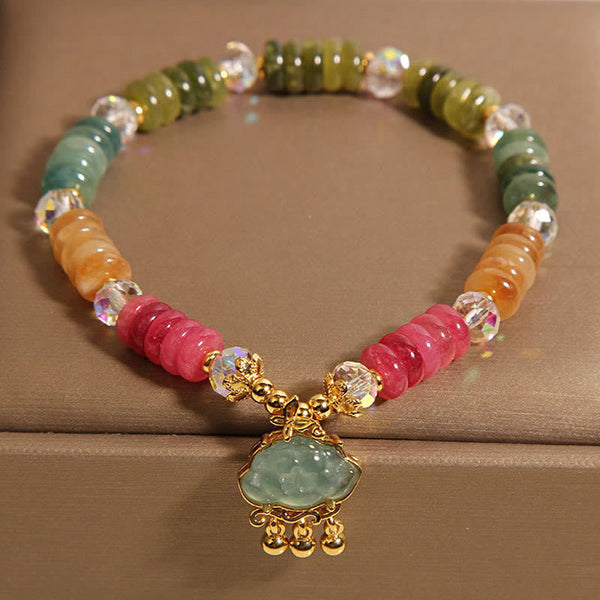 Buddha Stones Colorful Abacus Beads Auspicious Cloud Tourmaline Positive Bracelet