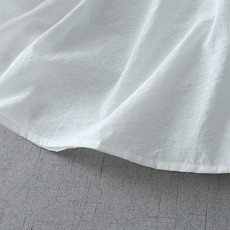 Buddha Stones Beads Crew Neck Design Cotton Short Sleeve Women's Shirt