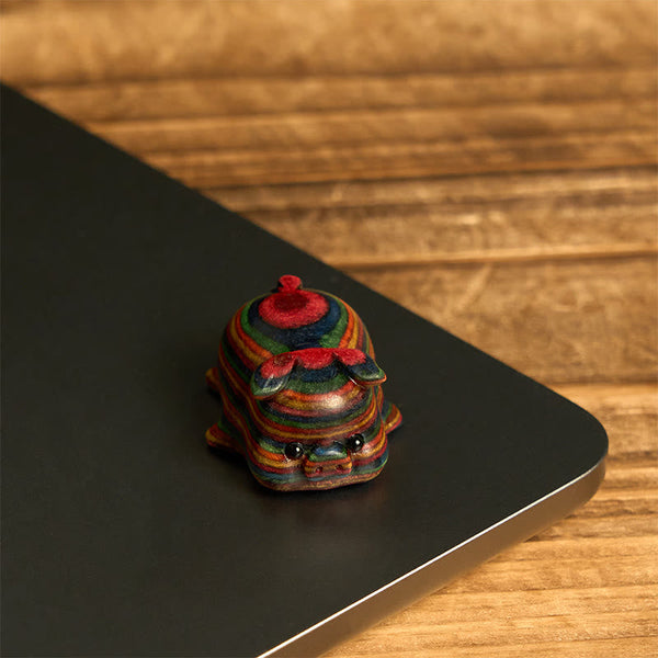 Buddha Stones 2Pcs Mini Rainbow Eucalyptus Pig Carved Positive Decoration