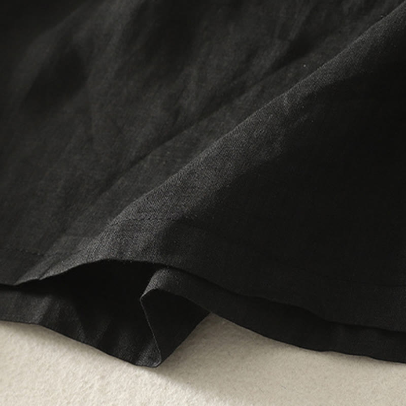 Buddha Stones Casual Embroidery Red Heart Short Sleeve Women's Cotton Linen T-Shirt