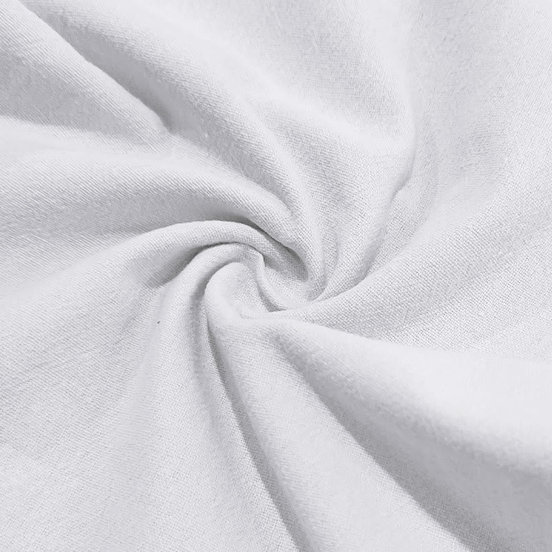 Buddha Stones Casual Plain Color Buttons Men's Cotton Pants With Pockets