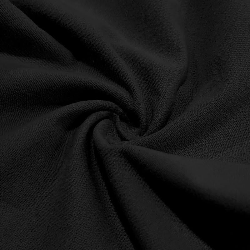 Buddha Stones Casual Plain Color Buttons Men's Cotton Pants With Pockets