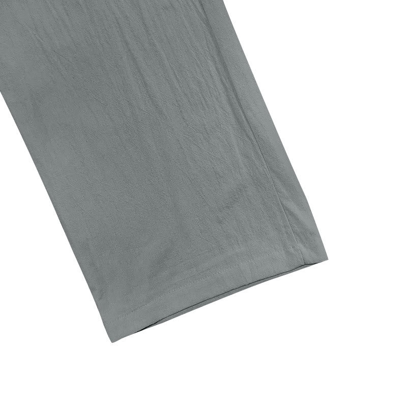 Buddha Stones Casual Plain Color Buttons Men's Cotton Pants With Pockets