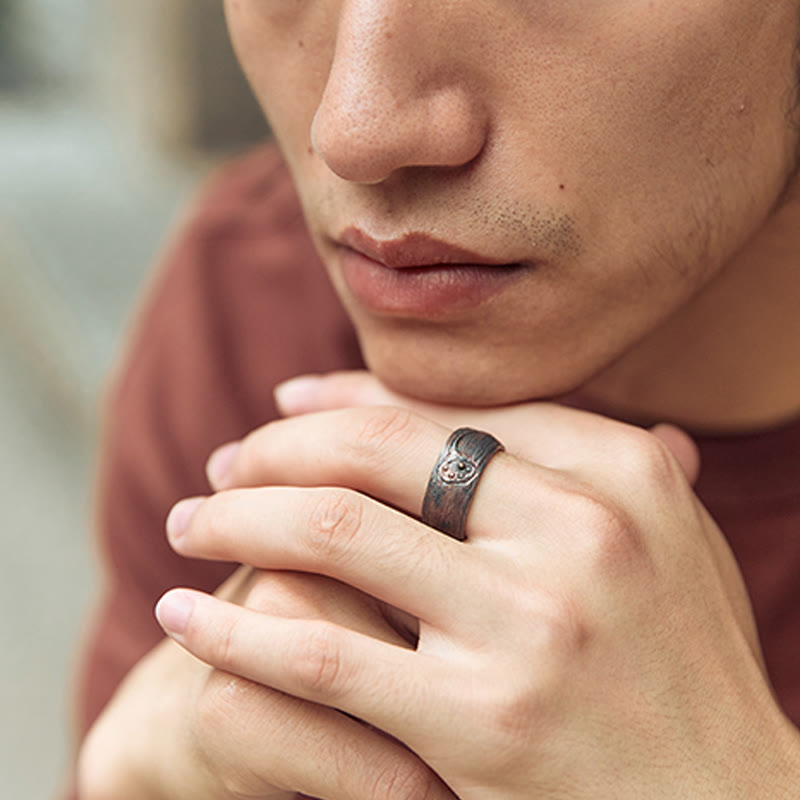 Buddha Stones 999 Sterling Silver Lotus Balance Ring