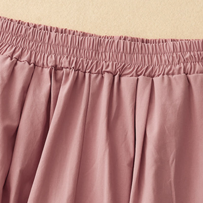 Buddha Stones 2pcs Women's Three-quarter Sleeve Shirt Harem Pants Meditation Clothing Set