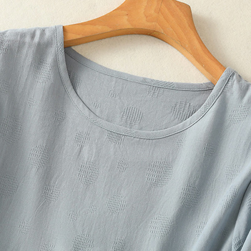 Buddha Stones 2pcs Plain Women's Short Sleeve Shirt Harem Pants Meditation Clothing Set