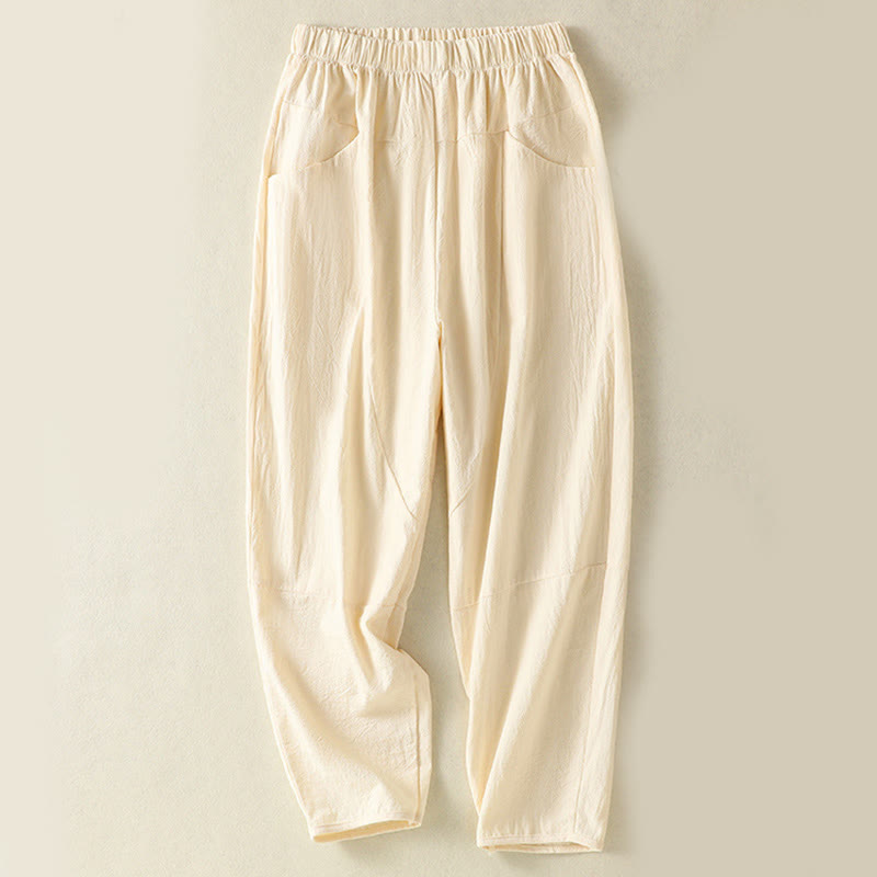 Buddha Stones 2pcs Plain Women's Short Sleeve Shirt Harem Pants Meditation Clothing Set