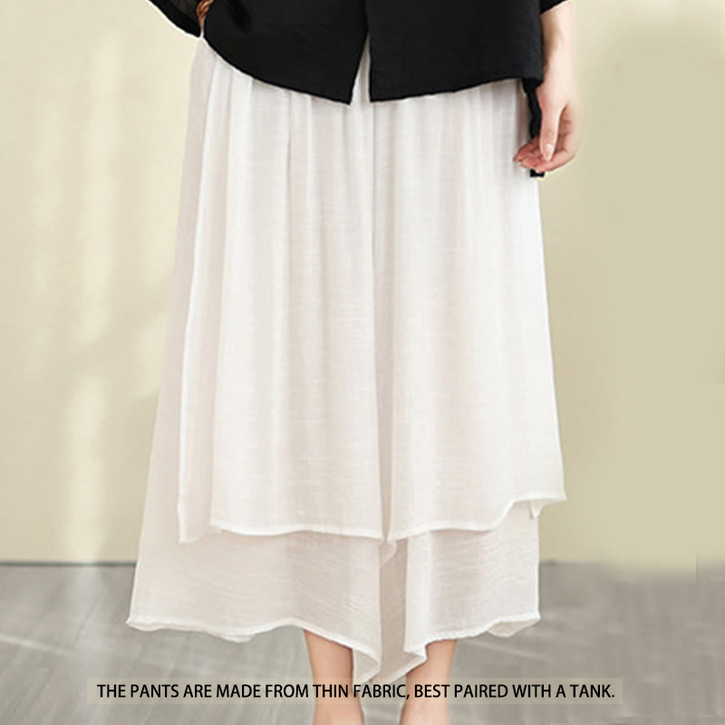 Buddha Stones 2pcs Casual Women's Frog Button Shirt Loose Pants Meditation Clothing Set