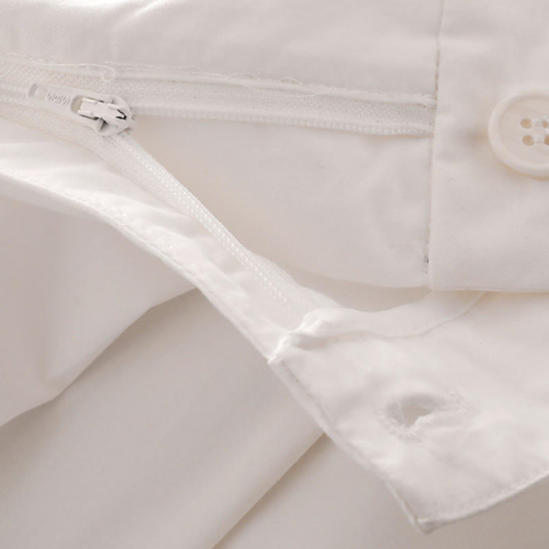 Buddha Stones Casual Plain High Waist Women's Polyester 7-8 Length Wide Leg Pants With Pockets