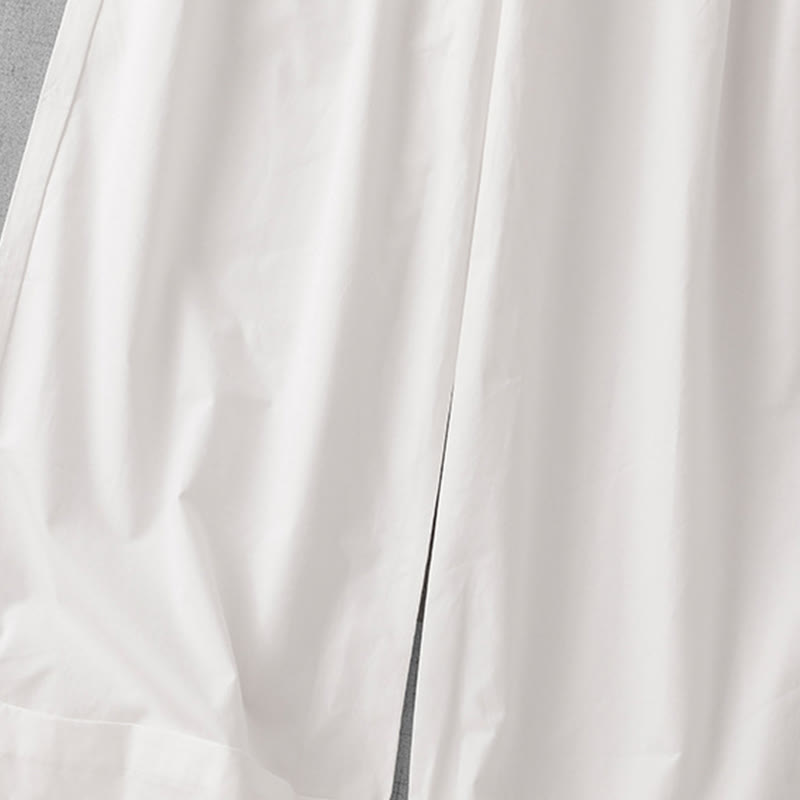 Buddha Stones Casual Plain High Waist Women's Polyester 7-8 Length Wide Leg Pants With Pockets