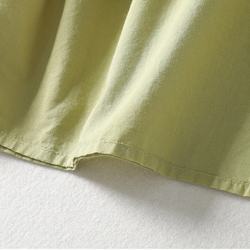 Buddha Stones Casual Drawstring Cotton Linen Ankle-Length Women's Wide Leg Pants With Pockets