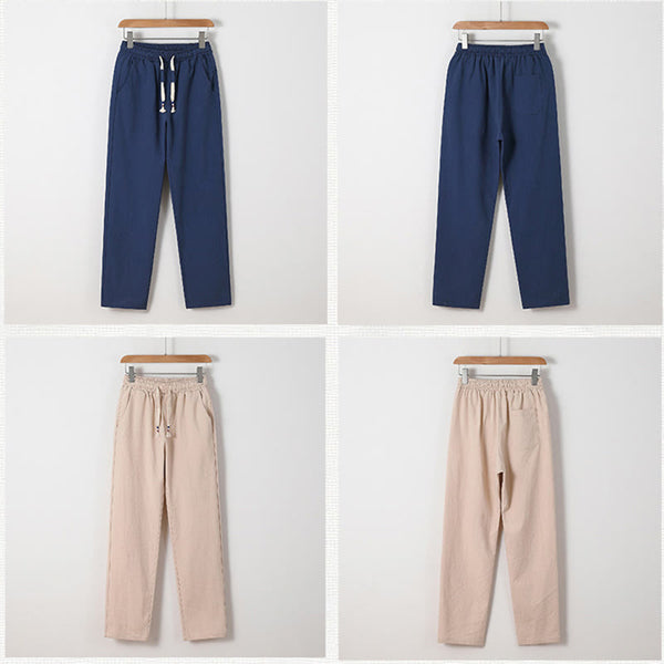 Buddha Stones 2Pcs Chinese Characters Crane Cotton Shirt Pants With Pockets Men's Meditation Cloth Set