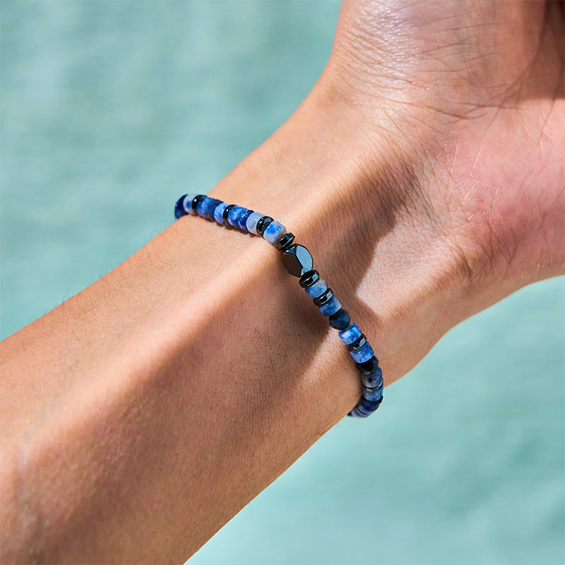 Buddha Stone Sodalite Hematite Blue Aventurine Intuition Bracelet