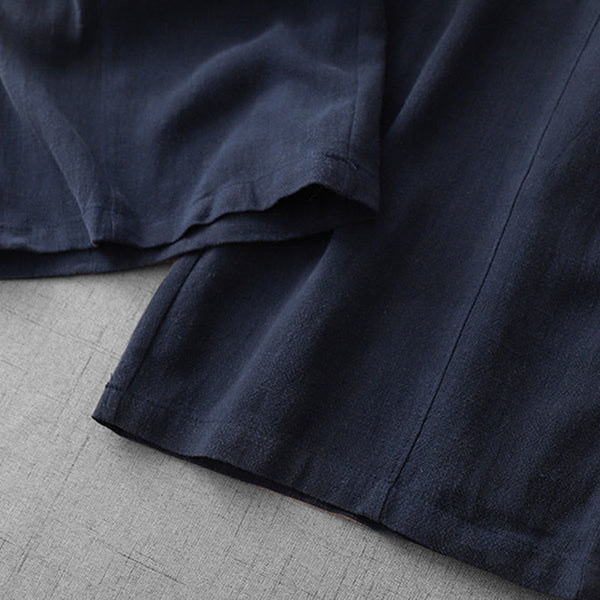 Buddha Stones Casual Pure Color Drawstring Simple Design Women's Cotton Pants With Pockets