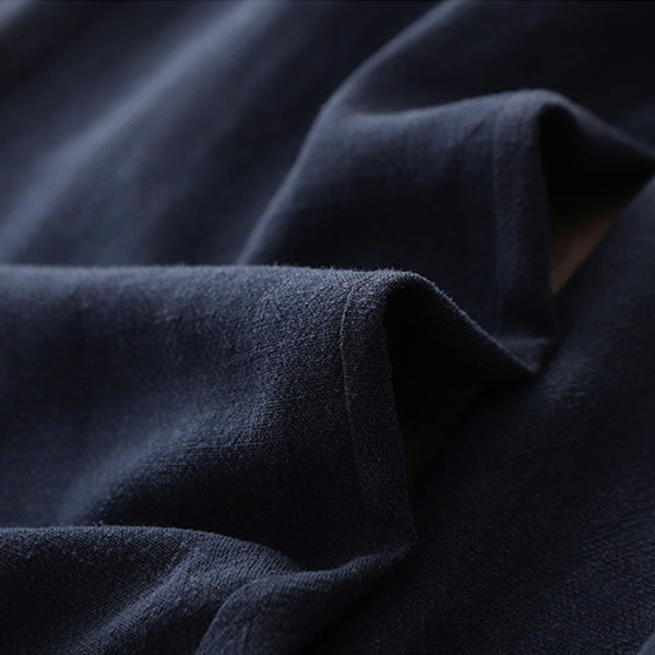 Buddha Stones Casual Pure Color Drawstring Simple Design Women's Cotton Pants With Pockets