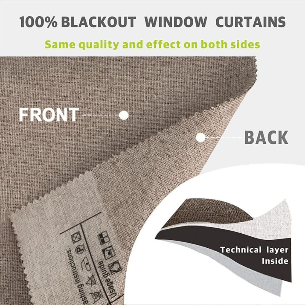 Olee Nightfall LinenGuard Blackout Curtains  (1 Panel)