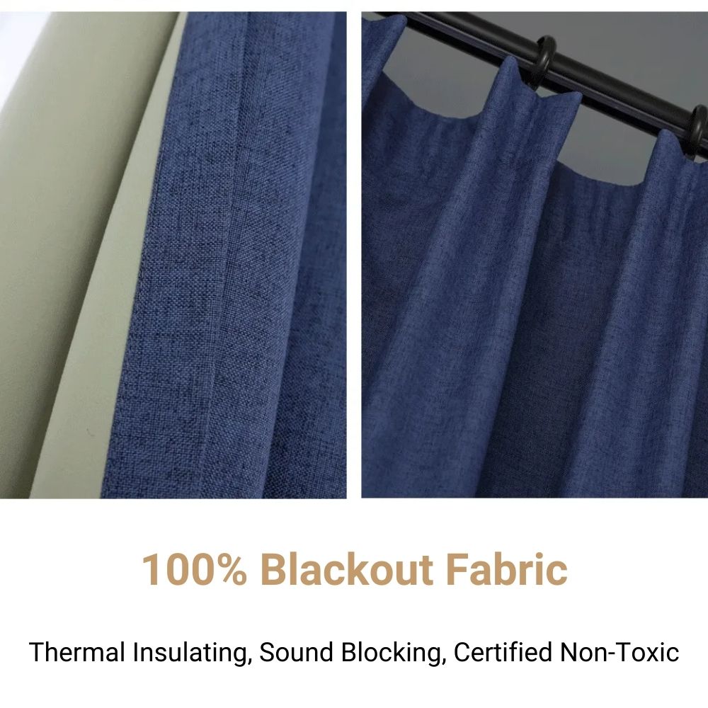 Lynn LuxuraTherm 100% Blackout Linen Curtains