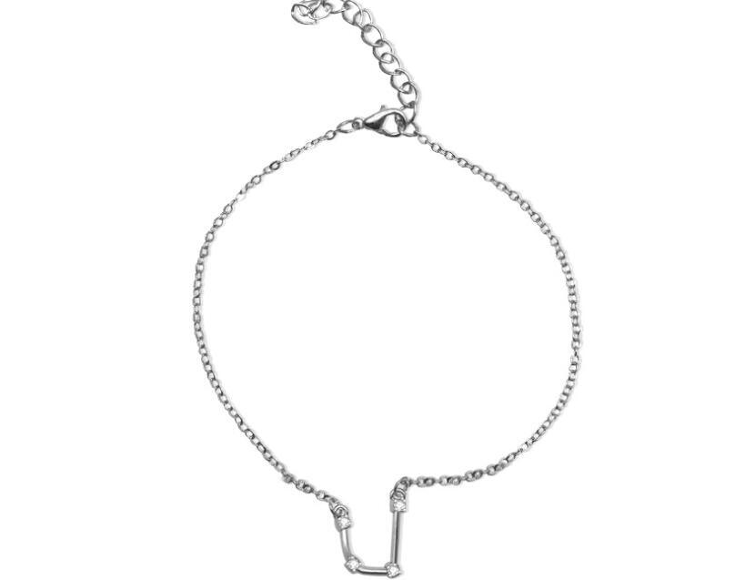 Starluxe Zodiac Crystal Charm Bracelet – 12 Constellation Edition (Gold-Tone Chain)