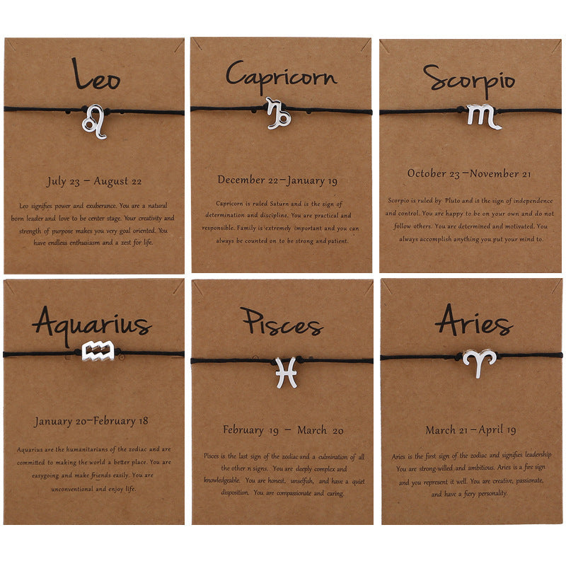 Stellar Bond Zodiac Rope Bracelet – Adjustable Couple Edition